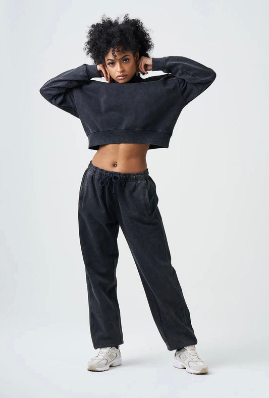 DISTRESSED MOCK NECK SET