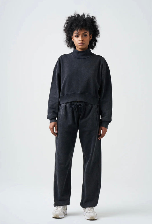 DISTRESSED MOCK NECK SET